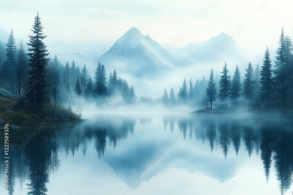 Fototapeta morning in the mountains