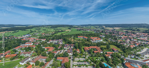 Der niederbayerische Kurort Bad Birnbach im Rottal aus der Vogelperspektive photo
