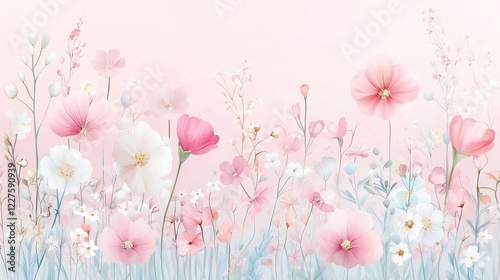 Evening Blossom Serenade, a hand-painted watercolor design capturing soft wildflowers and blended evening hues, perfect for summer-themed decor and stationery.