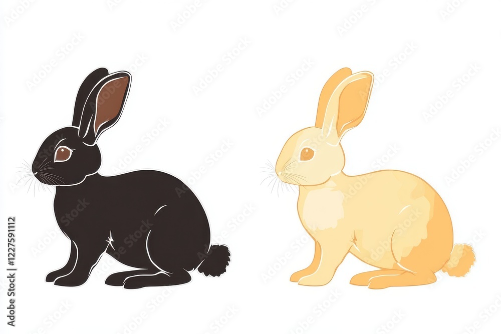 Fototapeta premium Cat Silhouette Vector Silhouette Design Isolated on White Background