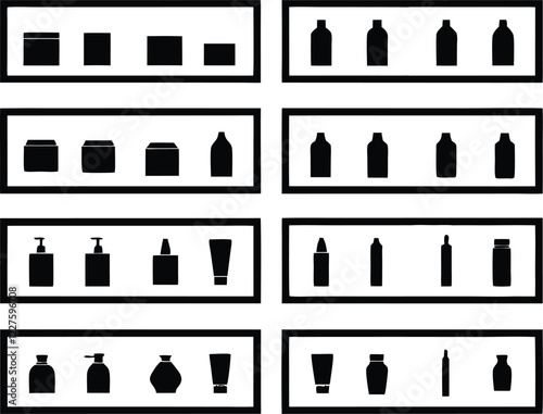 Clean and modern icons representing various cosmetic and packaging types.