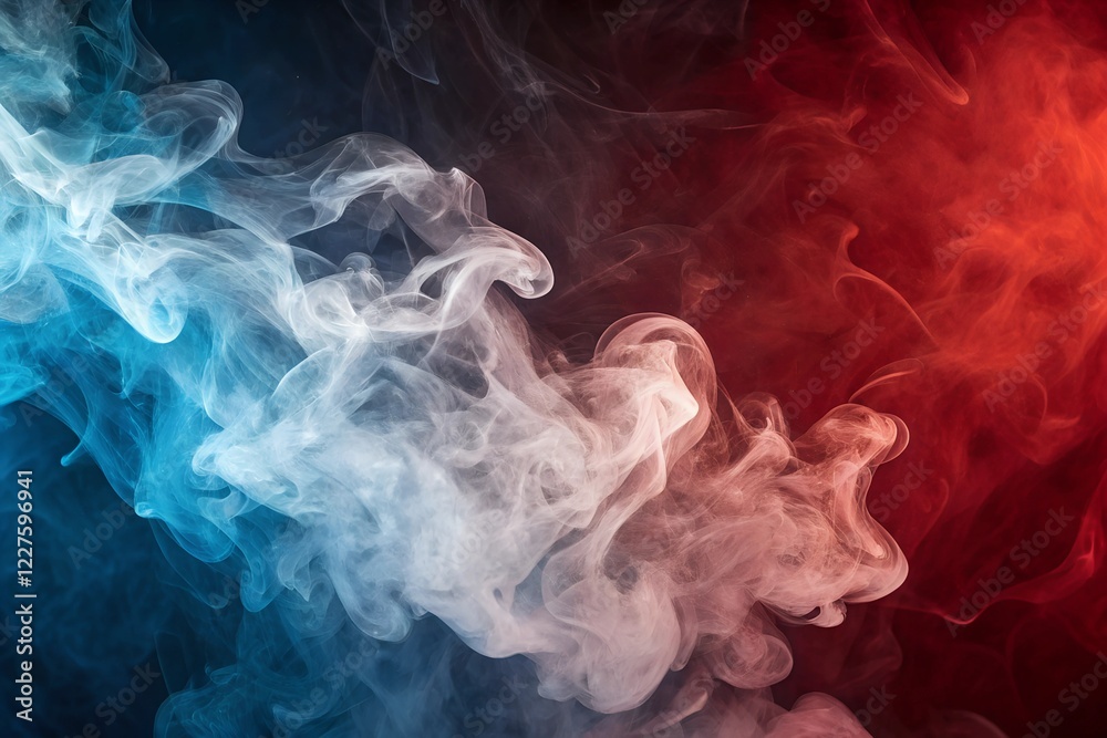 Fototapeta premium Red and Blue Smoke Abstract Background