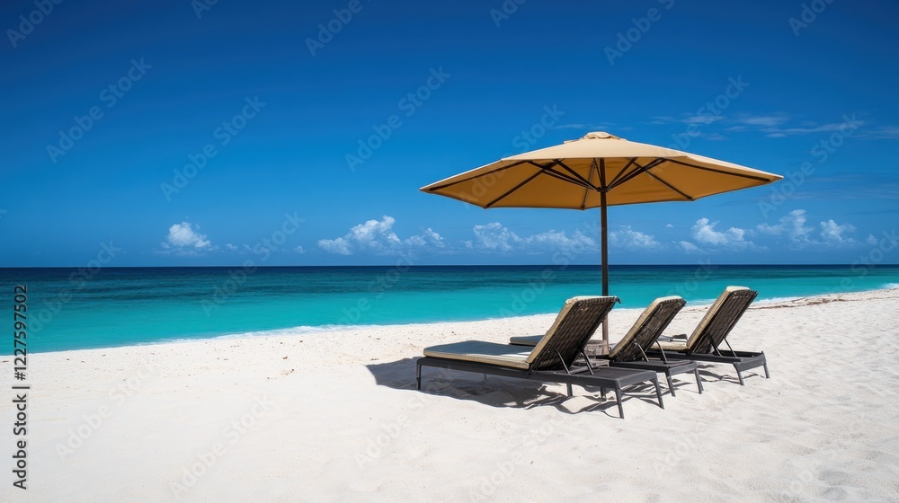 Tranquil Beach Escape: Relaxing on Pristine Sands Under a Summer Sun Tranquil Beach Escape: Relaxing on Pristine Sands Under a Summer Sun