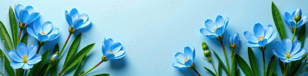 Blue flower arrangement with greenery and stems, greenery, stems Blue flower arrangement with greenery and stems, greenery, stems