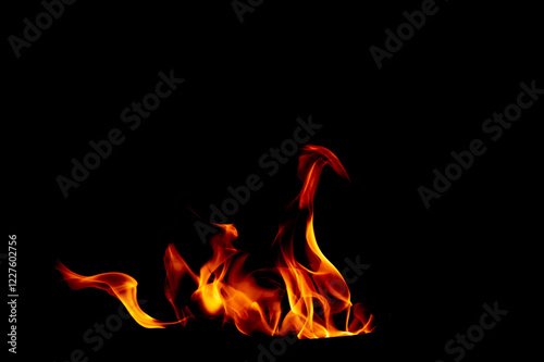 yellow, orange and red Fire flame isolated on background