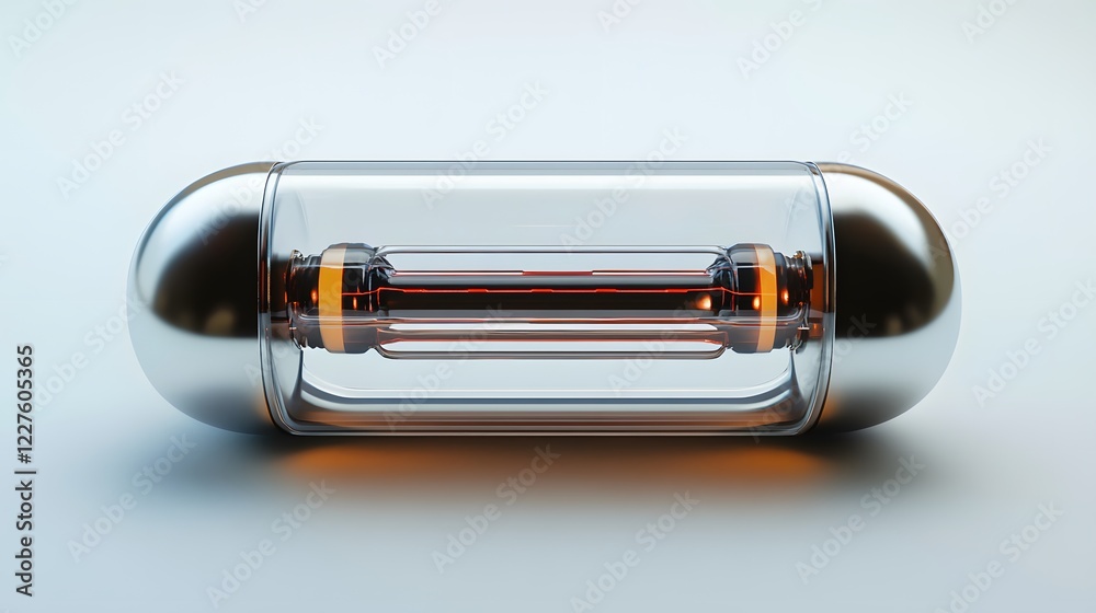 89. A futuristic electric capacitor with sleek casing and fine detailing, placed against a white background 89. A futuristic electric capacitor with sleek casing and fine detailing, placed against a white background