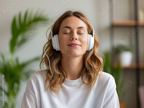 woman listening to music