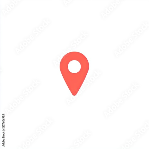 Free Download Simple Red Location Pin Icon on White Background for Navigation and Geolocation Concepts - GFXLoad