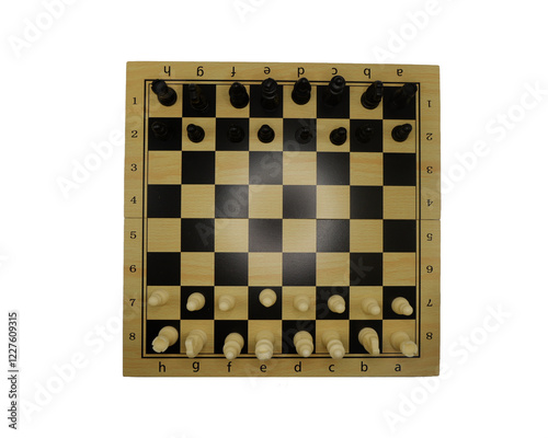 International chess for playing, white background photo