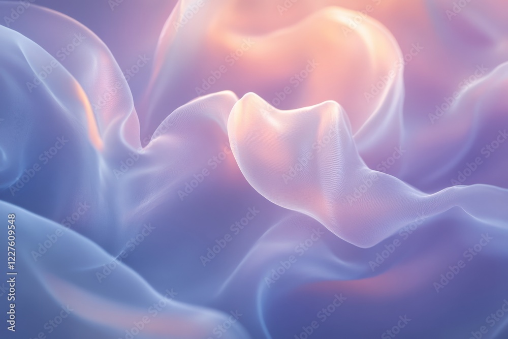 Obraz premium Soft pastel swirls create a calming abstract background in gentle hues