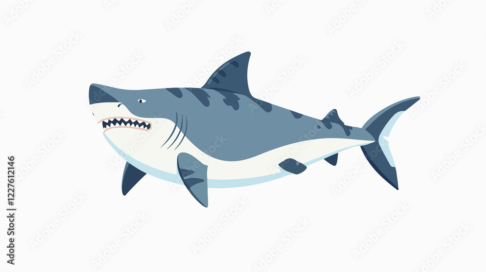 Obraz premium Adorable Cute Shark Cartoon Collection for Playful Designs