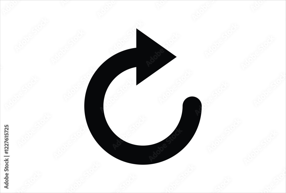 Black curved arrow icon ioslated on transparent background vector template Black curved arrow icon ioslated on transparent background vector template