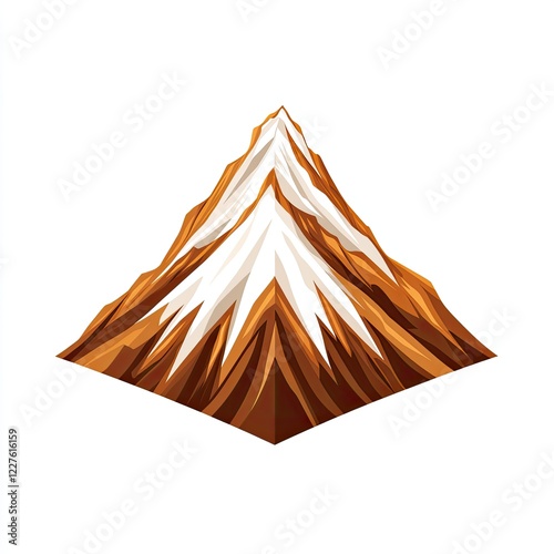 Majestic Mountain Peak with Snow-Capped Summit and Rich Brown Tones for Adventure and Travel Themes