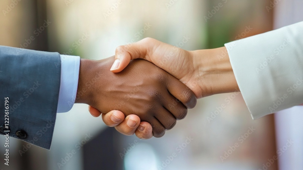 A close up of a professional handshake showing a business agreement and alliance A close up of a professional handshake showing a business agreement and alliance