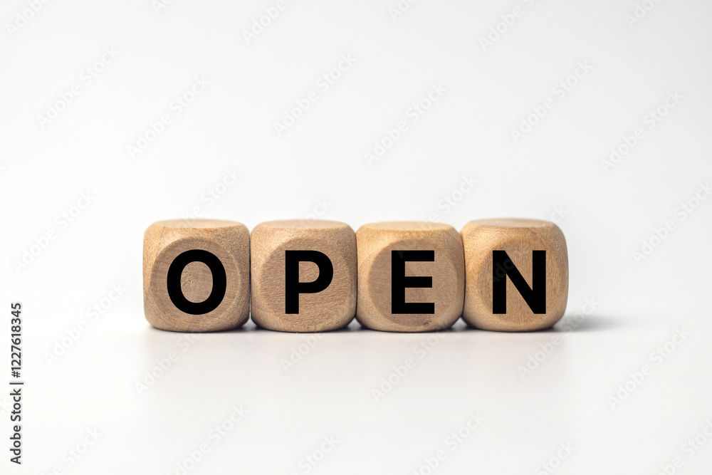 Open letter block white background Open letter block white background