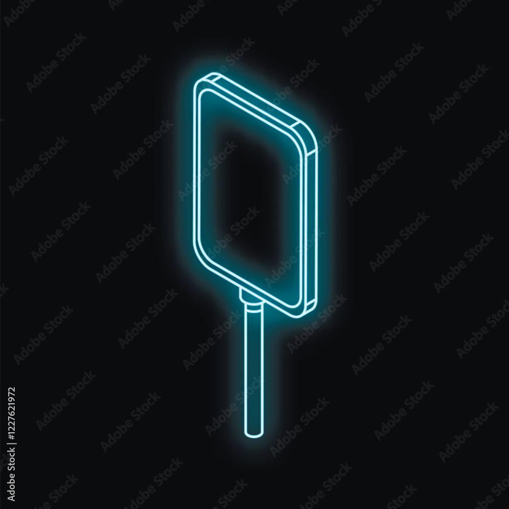 Glowing neon road sign with blank space for advertisement, isolated on black background Glowing neon road sign with blank space for advertisement, isolated on black background