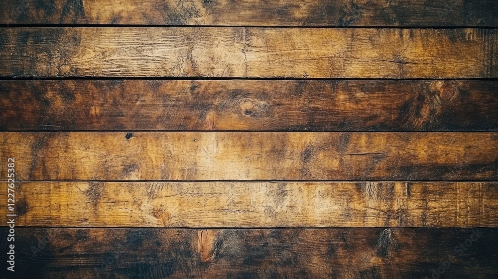 Fototapeta premium Rustic Horizontal Wood Flooring Texture with Rich Tones for Interior Design and Background Applications