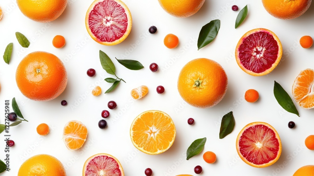 Vibrant assortment of juicy oranges and citrus fruits arranged artistically on a white background showcasing fresh natural colors and textures Vibrant assortment of juicy oranges and citrus fruits arranged artistically on a white background showcasing fresh natural colors and textures
