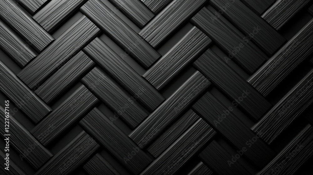 Abstract Black Wooden Plank Herringbone Pattern Abstract Black Wooden Plank Herringbone Pattern