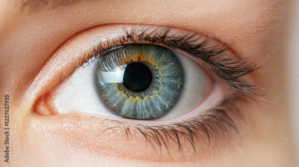 Detailed Macro Shot of Human Eye Featuring Iris, Pupil, and Conjunctiva for Medical and Aesthetic Illustrations Detailed Macro Shot of Human Eye Featuring Iris, Pupil, and Conjunctiva for Medical and Aesthetic Illustrations