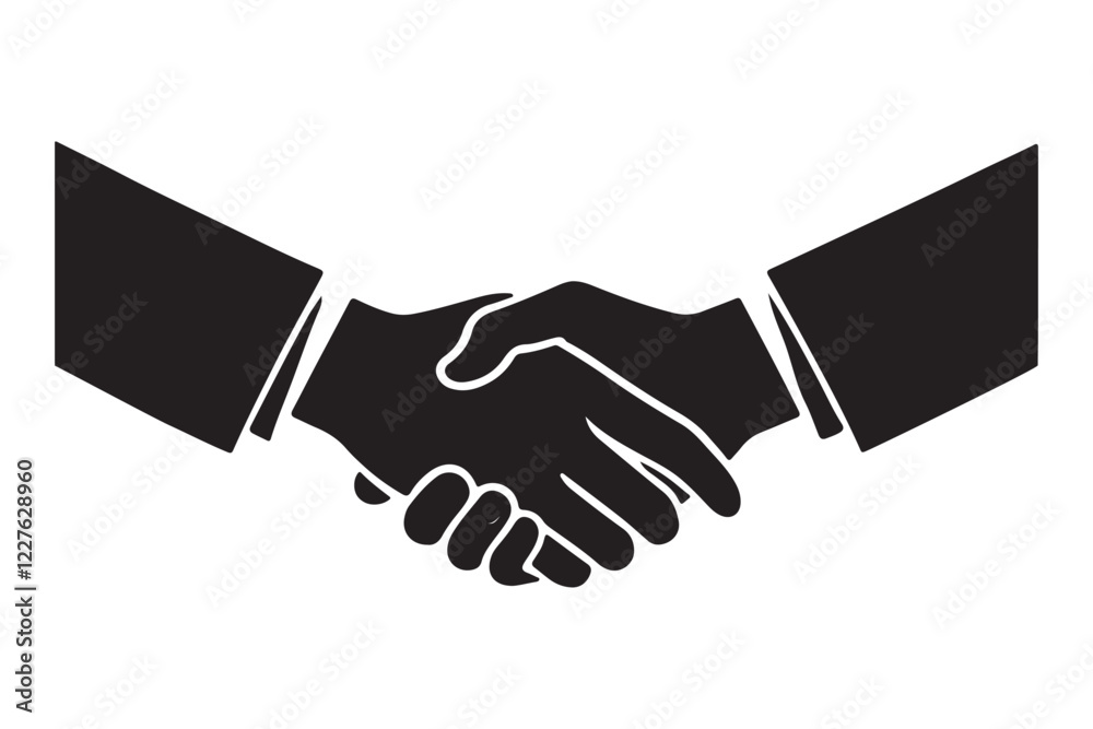 Handshake Silhouette Vector Illustration for Business Handshake Silhouette Vector Illustration for Business