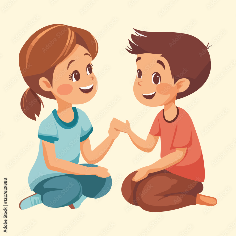 Mother and Child Having Conversation Cartoon Vector Illustration Mother and Child Having Conversation Cartoon Vector Illustration