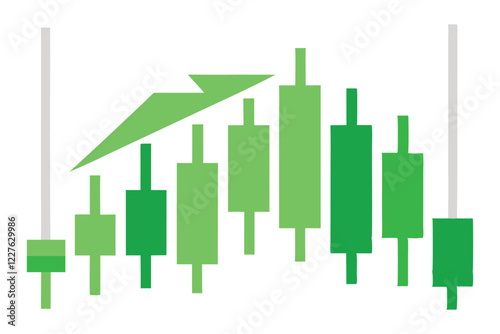 A detailed stock price chart of NVIDIA, showcasing price trends over the last year with gradient background, candlestick style, and volume bars, perfect for financial and business visuals,