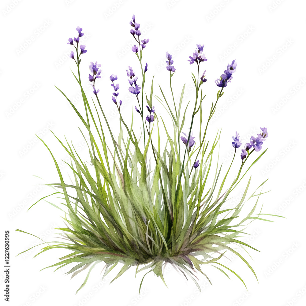 Obraz premium Lavender Plant Growing in a Field With Vibrant Purple Flowers During a Sunny Day