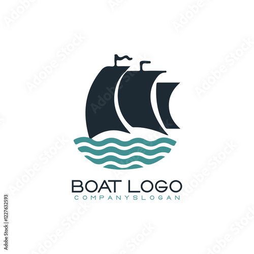 Sailing ship logo vector illustration design
