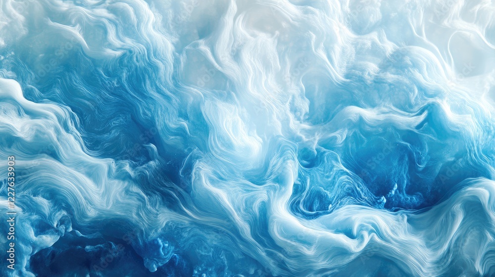 Abstract ocean water macro with soft flowing textures in shades of blue and white, depicting tranquility and fluidity in a natural background. Abstract ocean water macro with soft flowing textures in shades of blue and white, depicting tranquility and fluidity in a natural background.