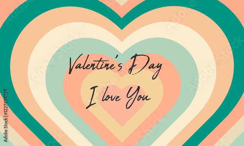 valentine card with heart  vintage poster 1960s era