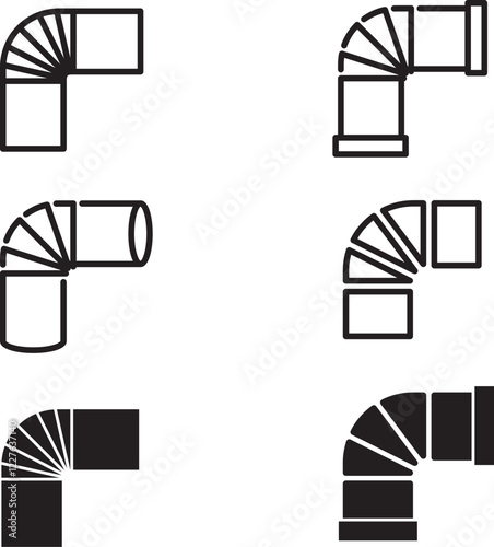 Air duct elbow icon, Vector illustration