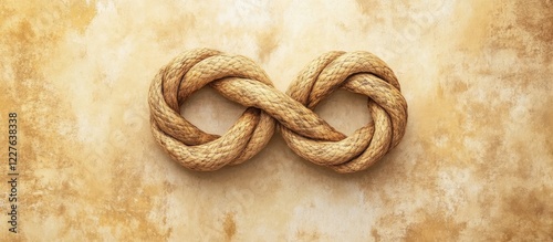 Three Faith Knots Symbolizing Past Present and Future on Textured Background with Empty Space for Customization photo