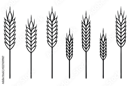 Wheat Flour for Homemade Bread Fresh and Delicious Line Art