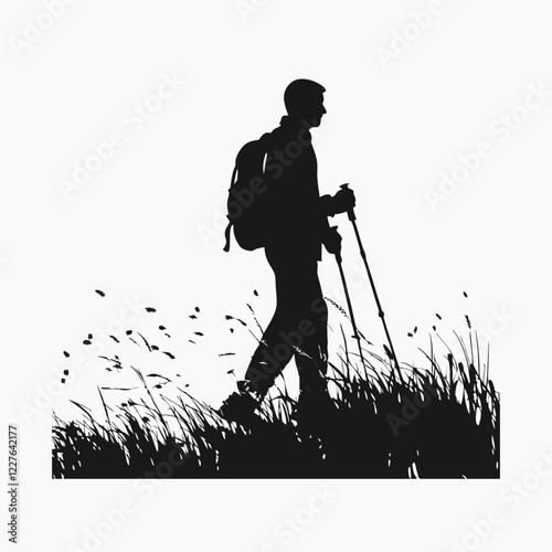 silhouette of a golf player vector