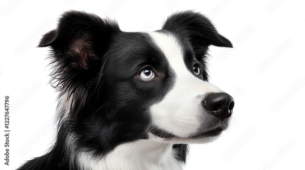 a Border Collie staring intensely, highenergy and focused, sharp photorealistic details, isolated on white background a Border Collie staring intensely, highenergy and focused, sharp photorealistic details, isolated on white background