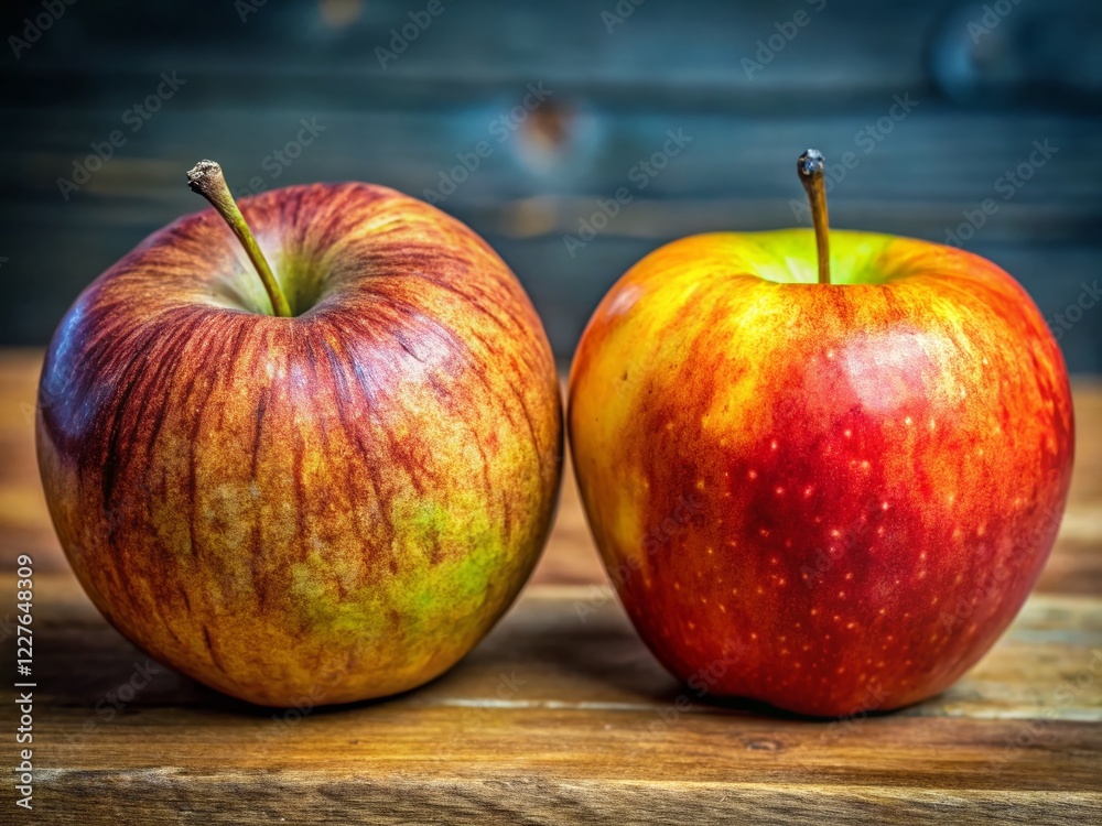 Apples Aging Process: Fresh vs. Dried Fruit Comparison Stock Photo Apples Aging Process: Fresh vs. Dried Fruit Comparison Stock Photo