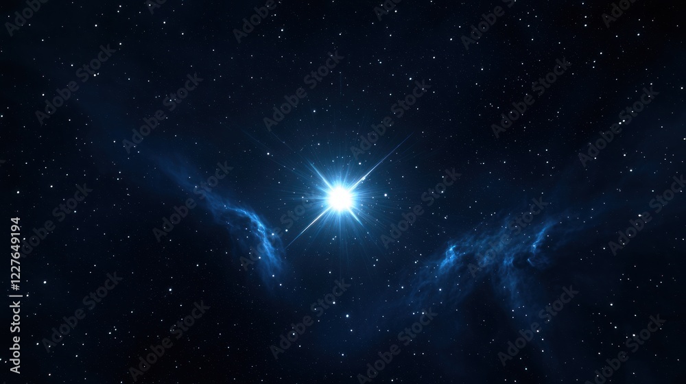 Fototapeta premium Bright Star in Cosmic Nebula