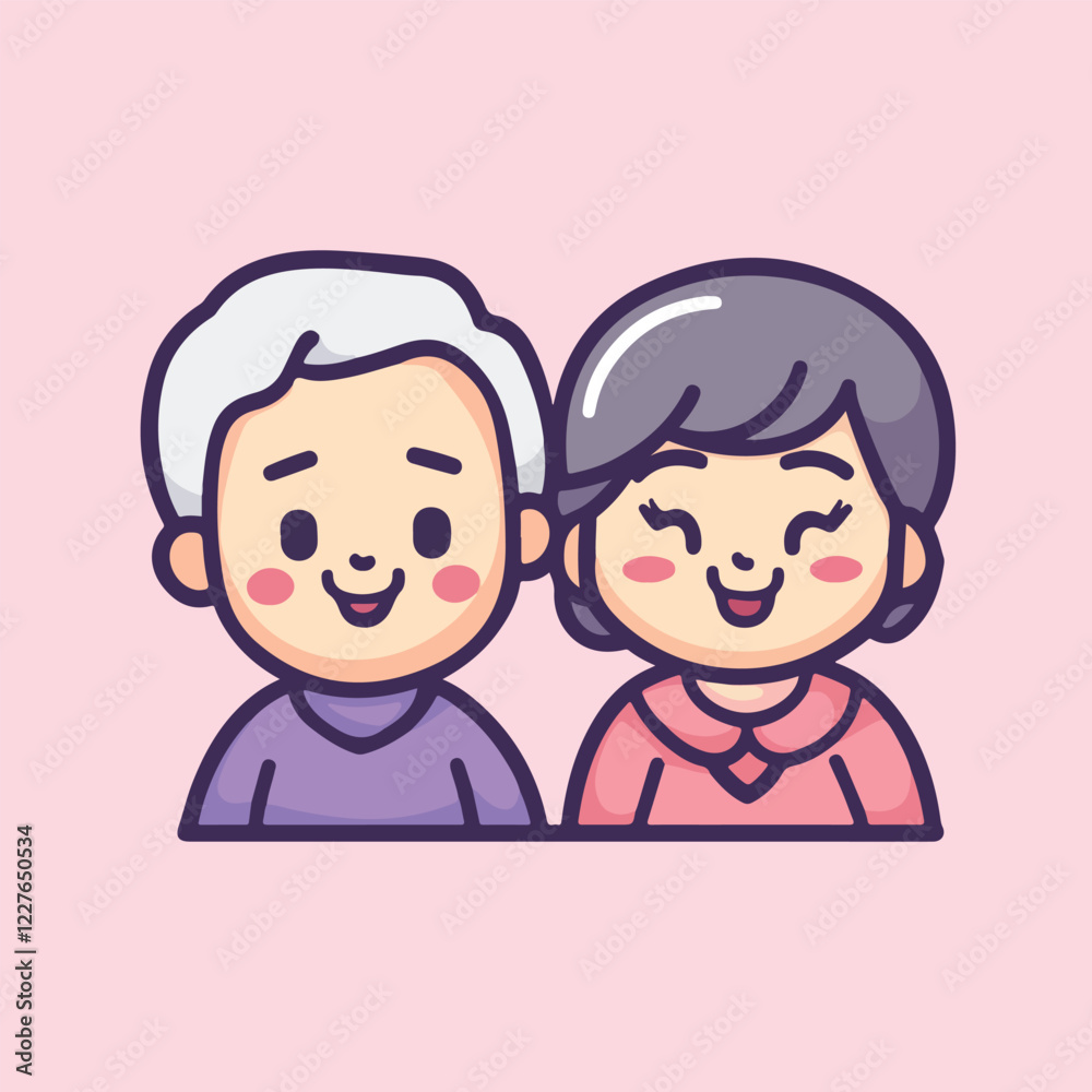 Cute Grandparents Couple vector illustration Cute Grandparents Couple vector illustration