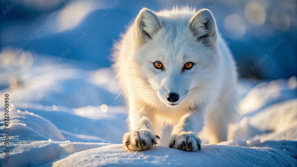 Naklejka premium Arctic Fox Winter Snow Claws Wildlife Photography