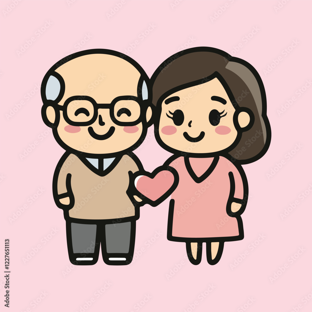 Cute Grandparents Couple vector illustration Cute Grandparents Couple vector illustration