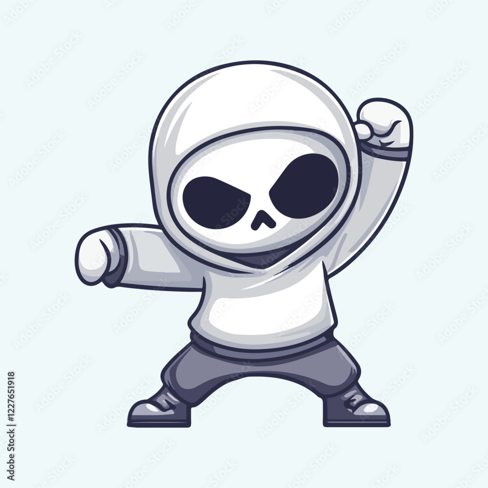 Cartoon dancing skeleton with reflection vector illustration Cartoon dancing skeleton with reflection vector illustration