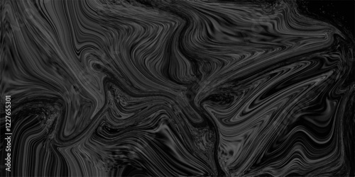 Abstract black & white silk and liquid marble background. Trendy dark liquid marble style. Acrylic painting with grey gradient Design Projects and Text. Beautiful drawing with the divorces and wavy