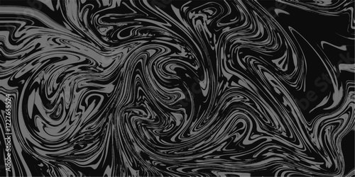 Abstract black & white silk and liquid marble background. Trendy dark liquid marble style. Acrylic painting with grey gradient Design Projects and Text. Beautiful drawing with the divorces and wavy
