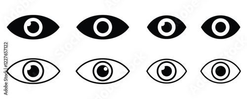 Eye icon set collection vector symbol illustration, look, see, vision symbol