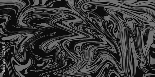 Abstract black & white silk and liquid marble background. Trendy dark liquid marble style. Acrylic painting with grey gradient Design Projects and Text. Beautiful drawing with the divorces and wavy