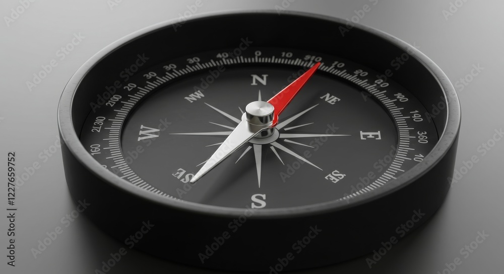 Minimal Compass with Clear Needle and Modern Design Minimal Compass with Clear Needle and Modern Design