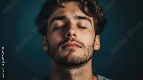 Man meditating with closed eyes representing focus on inner health and wellness through aldosterone balance and hormonal awareness. photo