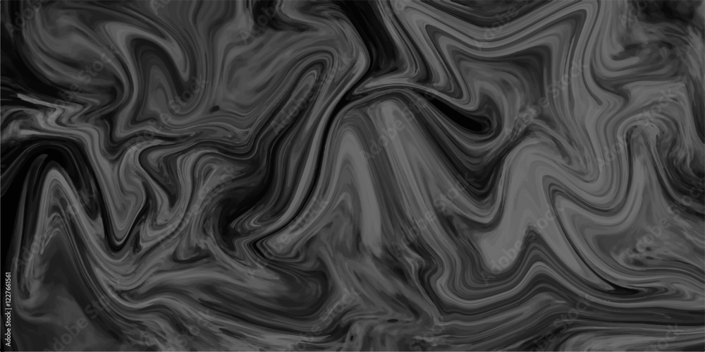 Fototapeta premium Abstract black & white silk and liquid marble background. Trendy dark liquid marble style. Acrylic painting with grey gradient Design Projects and Text. Beautiful drawing with the divorces and wavy