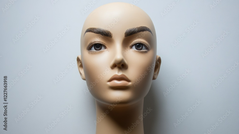 Mannequin Head for Hair Styling Display Featuring Realistic Eyebrows and Facial Features Mannequin Head for Hair Styling Display Featuring Realistic Eyebrows and Facial Features